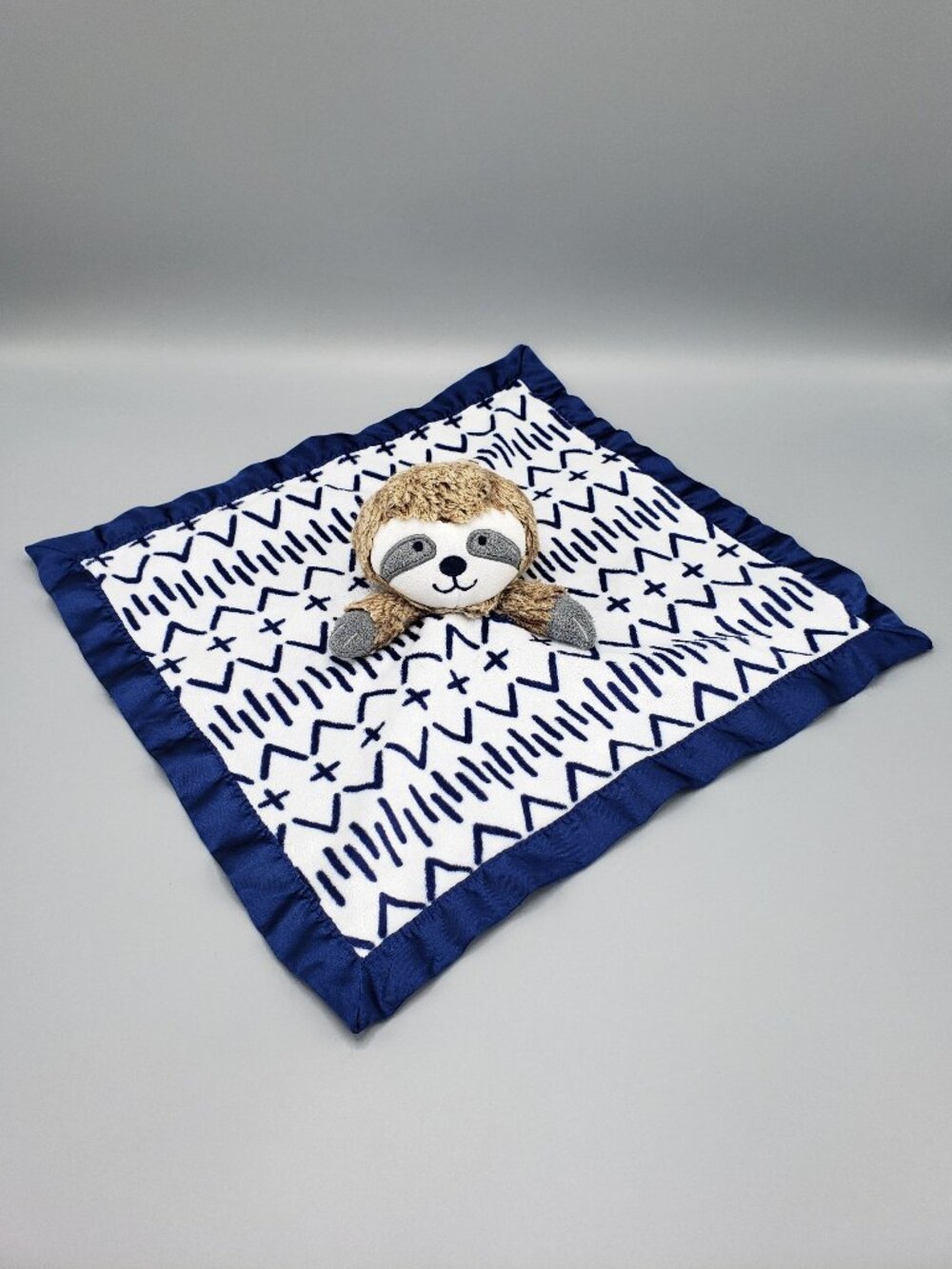 Cloud Island Sloth Plush Blue Satin Lovey Security Blanket 14" Target 2020 Squar